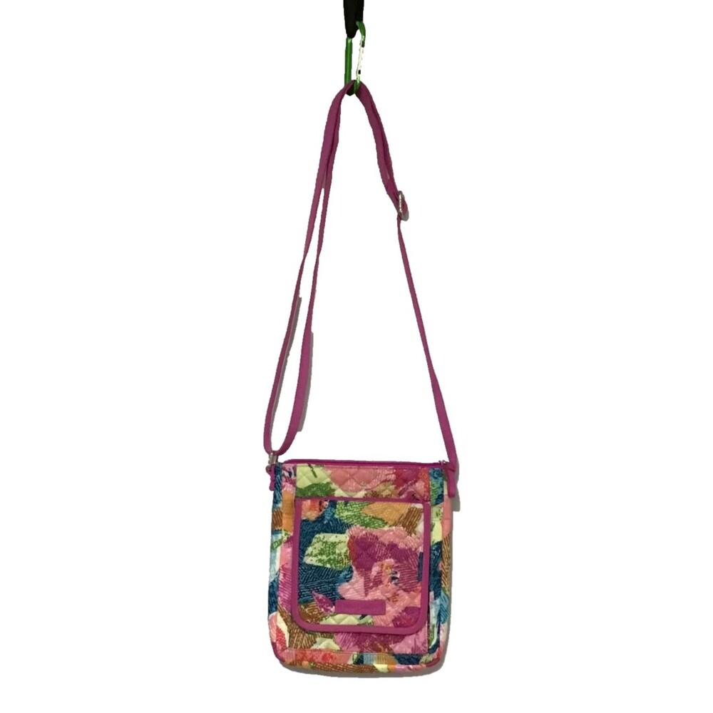 Vera Bradley Iconic Mini Hipster Crossbody Purse RFID  Superbloom Floral Pink